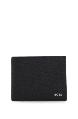 Dreifach gefaltete Brieftasche mit Monogramm-Muster