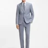 Dreiteiliger Anzug in Slim Fit aus Popeline aus Wollmischung Dreiteiliger Anzug in Slim Fit aus Popeline aus Wollmischung