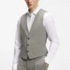 Dreiteiliger Anzug in Slim Fit aus Popeline aus Wollmischung