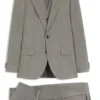 Dreiteiliger Anzug in Slim Fit aus Popeline aus Wollmischung