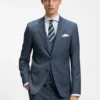 Dreiteiliger Slim-Fit-Anzug aus gemusterter Stretchwolle