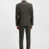 Dreiteiliger Slim-Fit-Anzug aus gemusterter Stretchwolle
