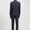 Dreiteiliger Slim-Fit-Anzug aus gemusterter Stretchwolle