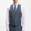 Dreiteiliger Slim-Fit-Anzug aus gemusterter Stretchwolle