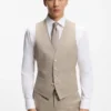 Dreiteiliger Slim-Fit-Anzug aus gemusterter Stretchwolle