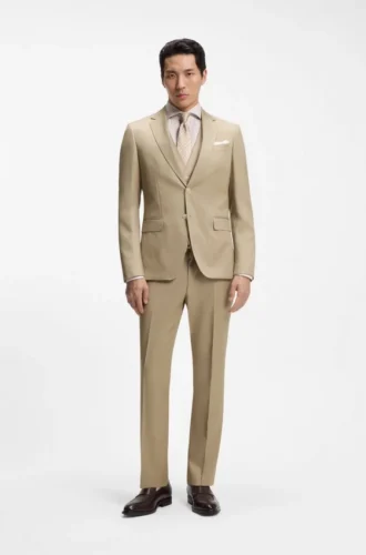 Dreiteiliger Slim-Fit-Anzug aus Serge aus Schurwolle