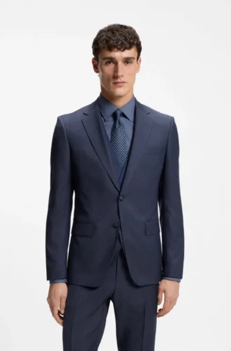 Dreiteiliger Slim-Fit-Anzug aus Serge aus Schurwolle