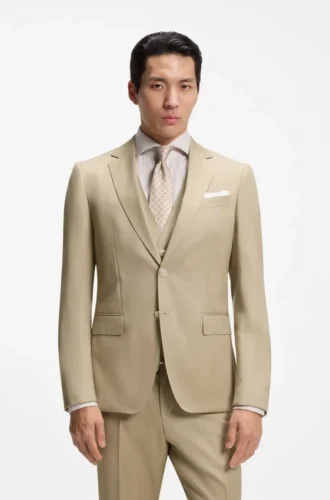 Dreiteiliger Slim-Fit-Anzug aus Serge aus Schurwolle