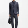 Dreiteiliger Slim-Fit-Anzug mit Weste mit Reißverschluss