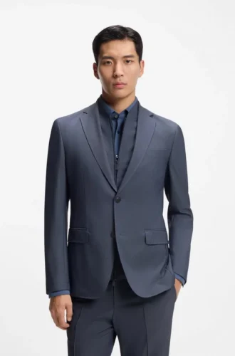 Dreiteiliger Slim-Fit-Anzug mit Weste mit Reißverschluss