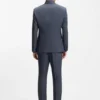 Dreiteiliger Slim-Fit-Anzug mit Weste mit Reißverschluss