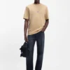Dunkelblaue Jeans in Regular-Fit aus stonewashed Denim