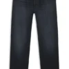 Dunkelblaue Jeans in Regular-Fit aus stonewashed Denim