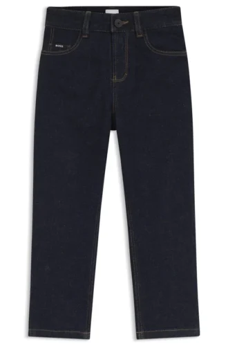 Dunkelblaue, locker sitzende Kinder-Jeans aus Stretch-Denim