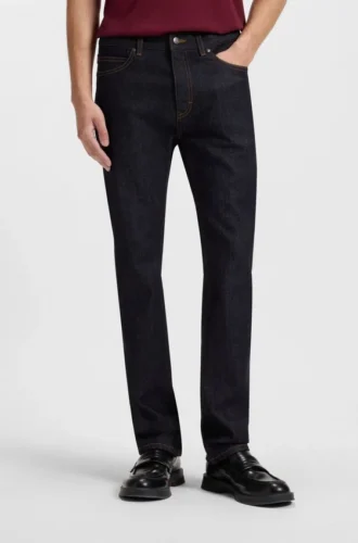 Dunkelblaue Slim-Fit-Jeans aus Stretch-Denim