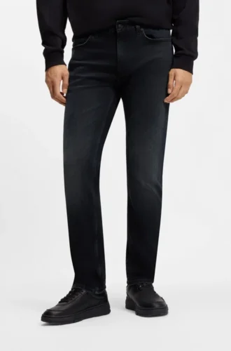 Dunkelblaue Slim-Fit-Jeans aus Stretch-Denim
