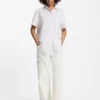 Ecrufarbene Baggy-Jeans aus festem Denim