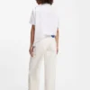 Ecrufarbene Baggy-Jeans aus festem Denim