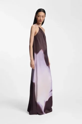 Ein-Schulter-Kleid mit Blumenprint