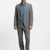 Extra-Slim-Fit-Hose aus Dobby-Stoff aus Schurwolle