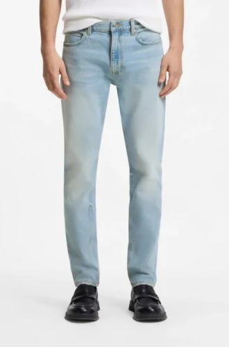 Extra-Slim-Fit-Jeans aus hellblauem Stretch-Denim