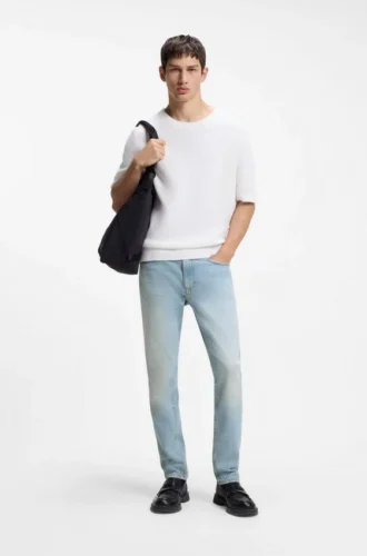 Extra-Slim-Fit-Jeans aus hellblauem Stretch-Denim