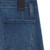Fit-and-Flare-Jeans aus blauem italienischem Stretch-Denim