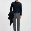 Fleckenabweisende Slim-Fit-Hose aus Stretch-Dobby