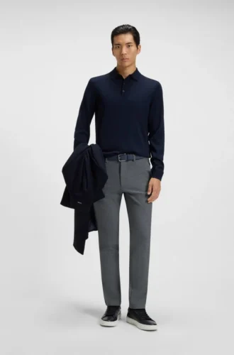 Fleckenabweisende Slim-Fit-Hose aus Stretch-Dobby