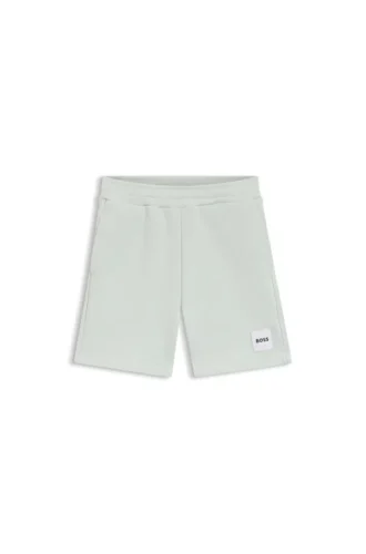 Fleece-Shorts für Kinder mit Logo-Etikett