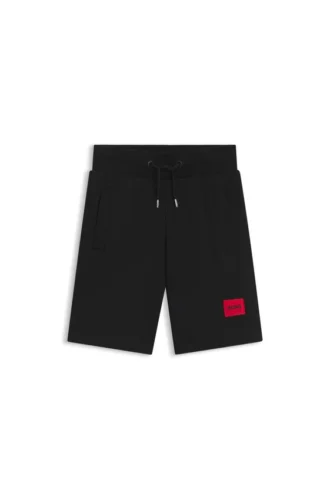 Fleece-Shorts für Kinder mit Logo-Etikett