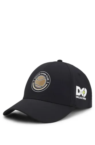 Fünf-Panel-Cap mit Tennis-Motiv und Logo Fünf-Panel-Cap mit Tennis-Motiv und Logo