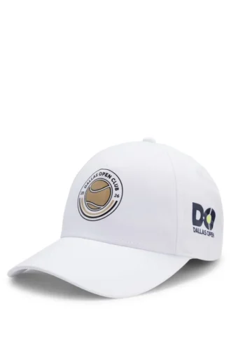 Fünf-Panel-Cap mit Tennis-Motiv und Logo Fünf-Panel-Cap mit Tennis-Motiv und Logo