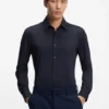 Funktionales, elastisches Slim-Fit-Hemd aus strukturiertem Jersey