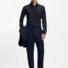 Funktionales, elastisches Slim-Fit-Hemd aus strukturiertem Jersey