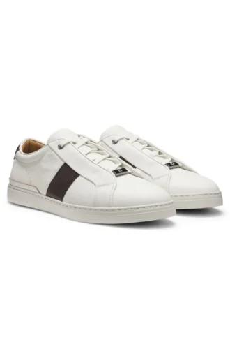 Gary-Ledersneaker mit kontrastierendem Seiteneinsatz