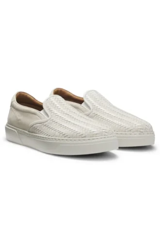 Gary-Sneaker aus glattem und gewebtem Wildleder