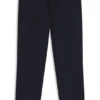 Gebürstete, konisch geschnittene Hose aus Stretch-Flanell Gebürstete, konisch geschnittene Hose aus Stretch-Flanell