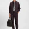 Gebürstete, konisch geschnittene Hose aus Stretch-Flanell Gebürstete, konisch geschnittene Hose aus Stretch-Flanell