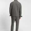 Gebürstete, konisch geschnittene Hose aus Stretch-Flanell Gebürstete, konisch geschnittene Hose aus Stretch-Flanell