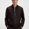 Gebürstete Slim-Fit-Jacke aus Stretch-Flanell Gebürstete Slim-Fit-Jacke aus Stretch-Flanell
