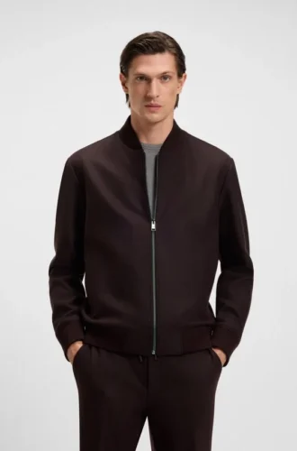 Gebürstete Slim-Fit-Jacke aus Stretch-Flanell
