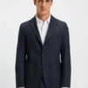 Gebürstete Slim-Fit-Jacke aus Stretch-Flanell Gebürstete Slim-Fit-Jacke aus Stretch-Flanell