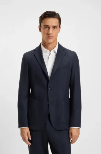 Gebürstete Slim-Fit-Jacke aus Stretch-Flanell