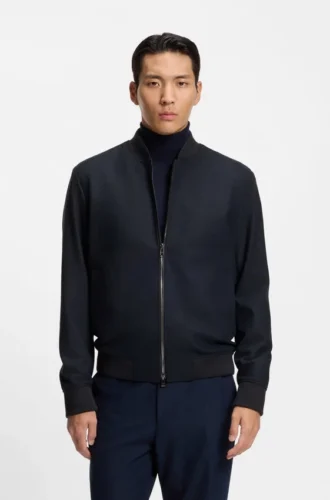 Gebürstete Slim-Fit-Jacke aus Stretch-Flanell