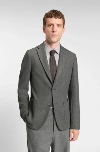 Gebürstete Slim-Fit-Jacke aus Stretch-Flanell