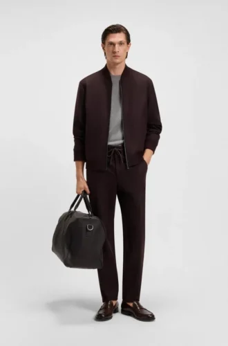 Gebürstete Slim-Fit-Jacke aus Stretch-Flanell