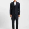 Gebürstete Slim-Fit-Jacke aus Stretch-Flanell Gebürstete Slim-Fit-Jacke aus Stretch-Flanell