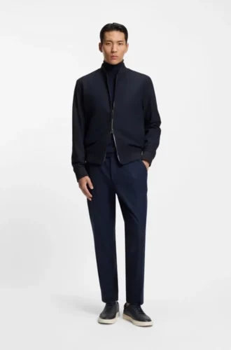 Gebürstete Slim-Fit-Jacke aus Stretch-Flanell