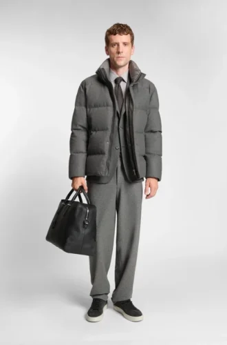 Gebürstete Slim-Fit-Jacke aus Stretch-Flanell